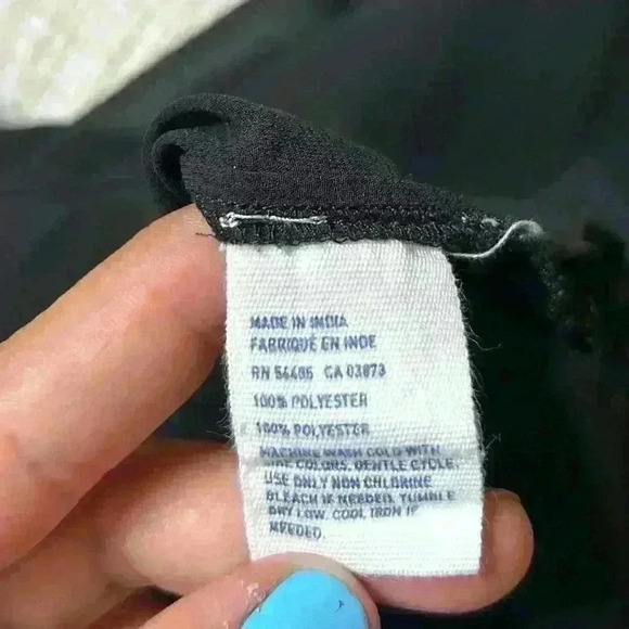 American Eagle Sheer Black Embroidered Peasant 3/4 Sleeve Blouse - Picture 6 of 6